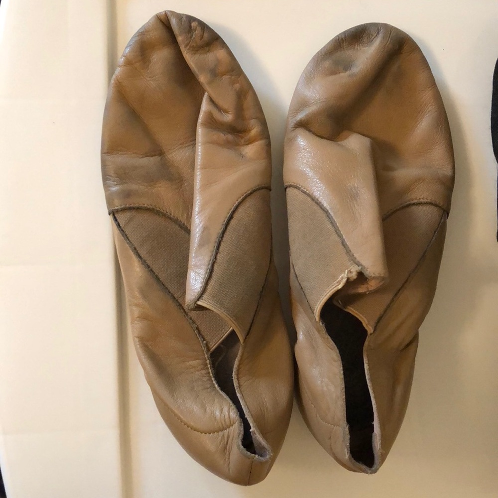 Bloch Leather Jazz Dance Shoes - Split Sole Slip On Beige/Tan Girls/Women’